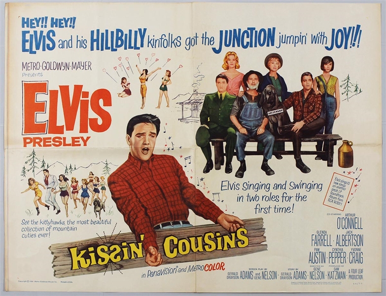 Elvis Presley Original "Kissin Cousins" Half Sheet Movie Poster