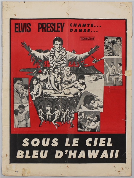 Elvis Presley Original French "Blue Hawaii" Movie Poster