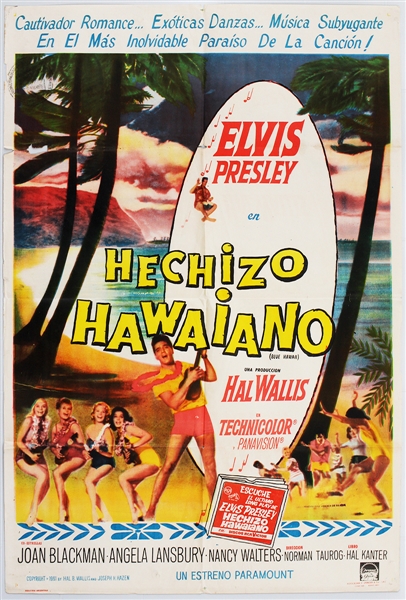 Elvis Presley Original Mexican "Blue Hawaii" Movie Poster