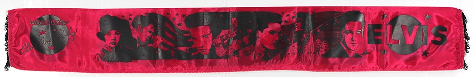 Elvis Presley Original Love Me Tender Hot Pink Fringed Promotional Scarf 