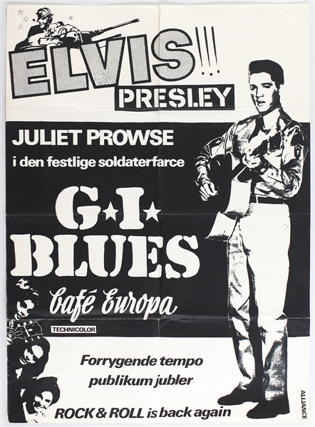 Elvis Presley Original Danish "G.I. Blues" Movie Poster