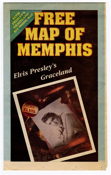 Elvis Presley Original Map of Memphis Featuring Graceland