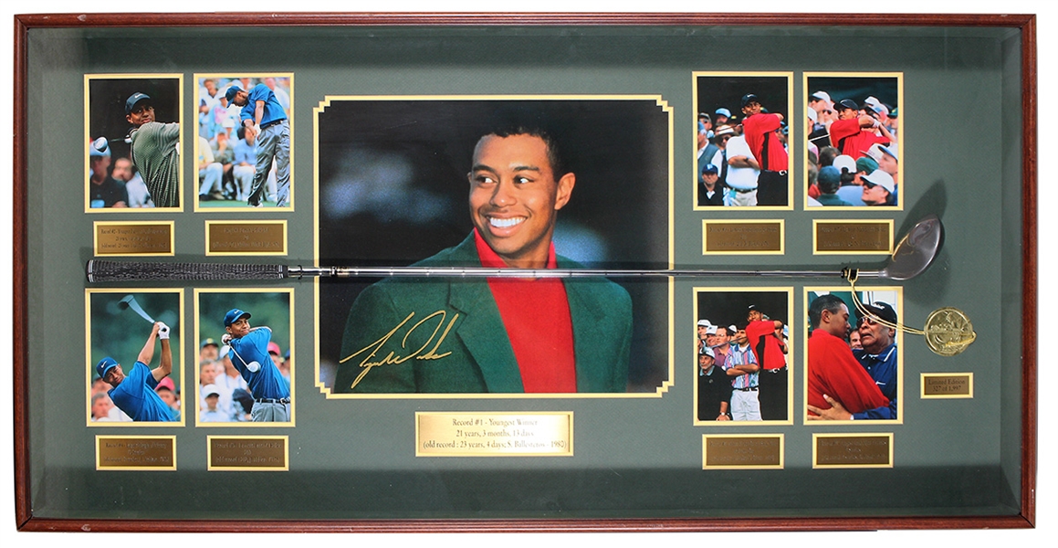 Tiger Woods King Cobra Driver LE Shadowbox Display Commemorating Record Setting 1997 Masters Win