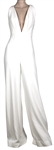 Kylie Jenner Bellami Beauty Bar Worn Max Azria Atelier Plunging White Jumpsuit