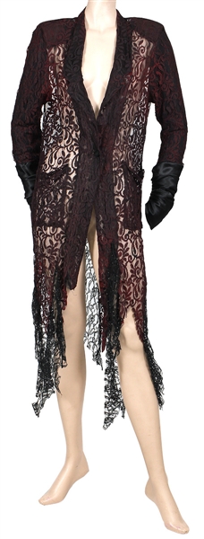 Stevie Nicks Owned & Worn Long Wine Lace Jacket 