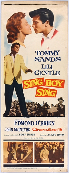 Tommy Sands & Lili Gentle "Sing Boy Sing" Original Insert Movie Poster