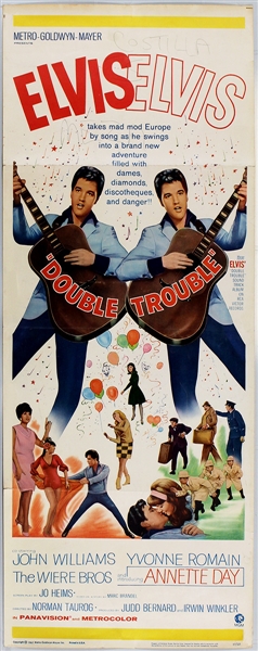 Elvis Presley "Double Trouble" Original Insert Movie Poster