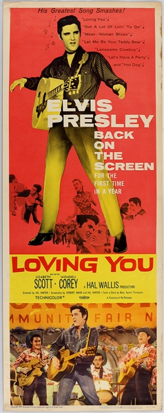 Elvis Presley "Loving You" Original Insert Movie Poster