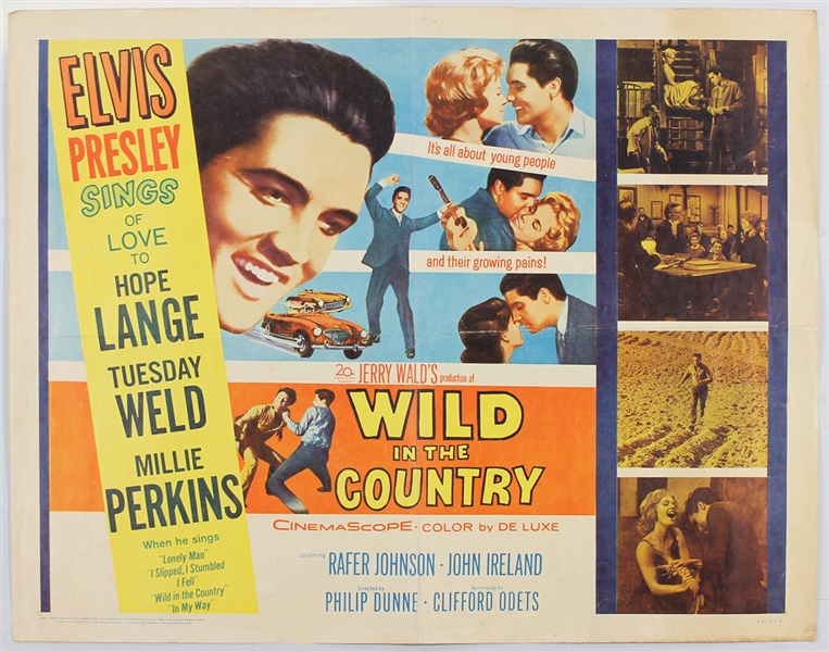 Elvis Presley "Wild In The Country" Original Half-Sheet Movie Poster