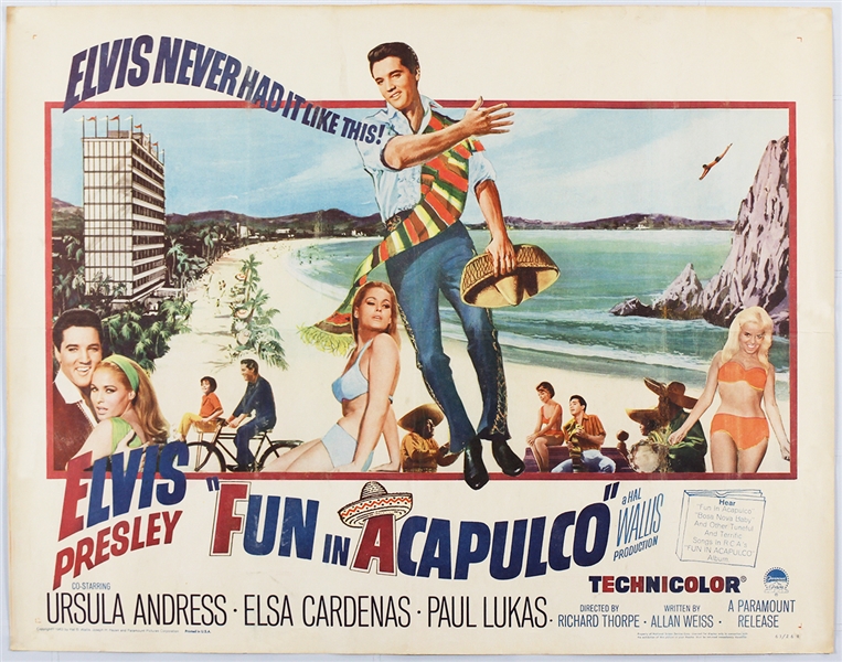 Elvis Presley "Fun In Acapulco" Original Half-Sheet Movie Poster