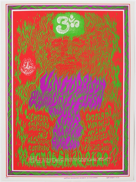 Van Morrison Original 1967 Avalon Ballroom Concert Poster
