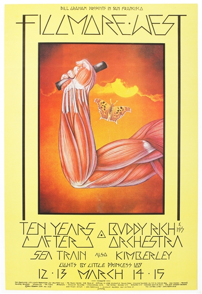 Ten Years After Original 1970 Fillmore West Concert Poster
