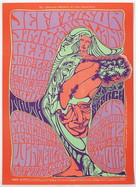 Jefferson Airplane Original 1967 Winterland Concert Poster