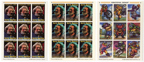 Grateful Dead Jerry Garcia Set of Limited Edition Commemorative Stamps - Tanzania