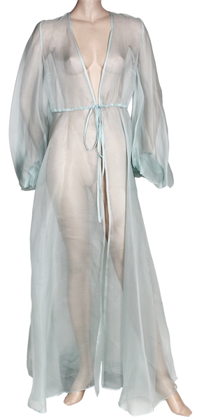 Rihanna "Needed Me" Music Video Worn Blue Silk Organza Dressing Gown