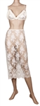 Ariana Grande Bed Music Video Worn Fur Bra and Lace Skirt with Nicki MInaj