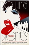 Rolling Stones Original 1981 Tour Concert Poster
