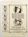 Bob Dylan and Willie Nelson Original Uncut Concert Poster and Handbill Sheet Signed by Artist David Dean