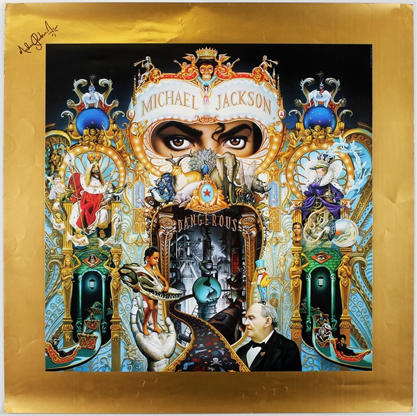 Michael Jackson Original "Dangerous" Gold Foil Record Company Promotional Poster Not for Public 