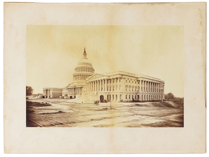 U.S. Capitol Original Circa 1870 Albumen Photograph