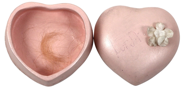 Kurt Cobains Hair In Signed Heart-Shaped Pink Box