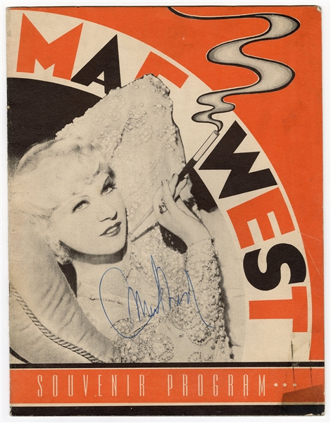 Mae West Signed “Come On Up” Souvenir Program JSA Authentication