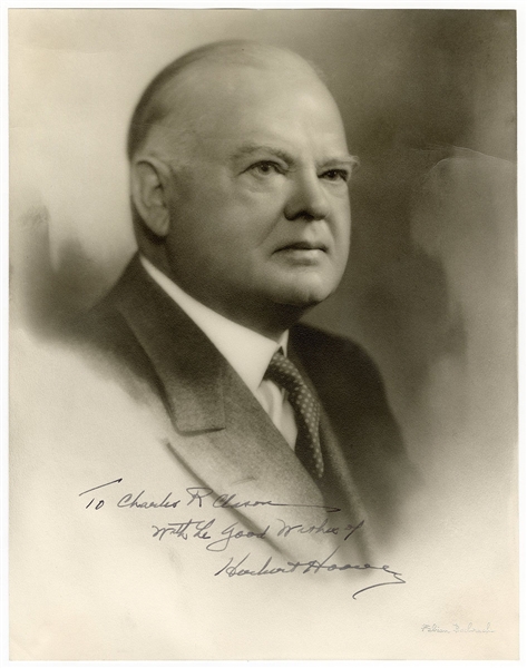 Herbert Hoover Signed and Inscribed Original Bachrach Photograph JSA LOA