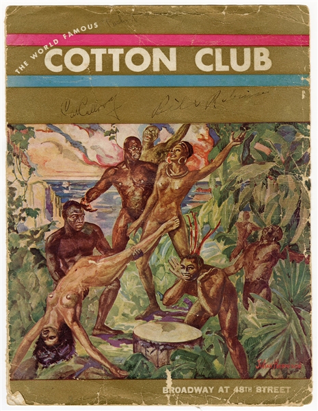 Cab Calloway and Bill “Bojangles” Robinson Signed Cotton Club Program/Menu JSA LOA