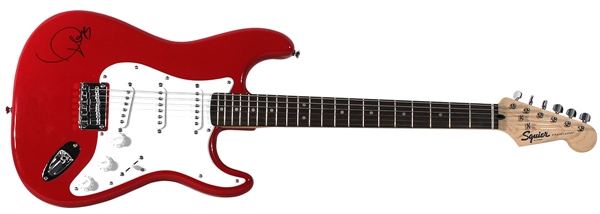 Taylor Swift Signed and Played Red Fender Guitar, Program and C.D.