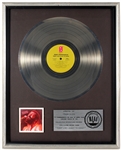 Teddy Pendergrass Teddy Live! Coast to Coast Original RIAA Platinum Record Album Award Presented to Frank DiLeo