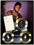 Michael Jackson "Thriller" Original Platinum and Gold Record Display Gifted to Manager Frank DiLeo with Michaels Initials Signed Thank You Letter to Frank