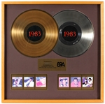 Epic Records Special Epic Portrait Associates 1983 Gold and Platinum Awards Display Presented to Frank DiLeo Featuring Michael Jacksons "Thriller"