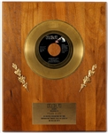 Elvis Presley Burning Love Original RCA Records In-House Gold Single Record Award Plaque Presented to Frank DiLeo