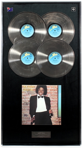 Michael Jackson "Off The Wall" Original Epic Records U.K. In-House Multi-Platinum Record Album Award Presented to Frank DiLeo