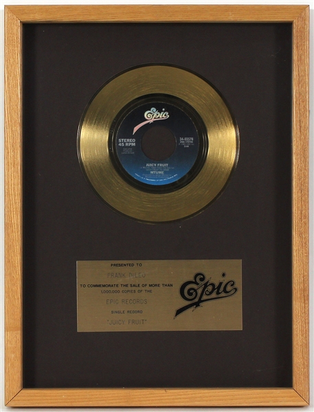 Mtume "Juicy Fruit" Original Epic Records In-House Gold Single Record Award