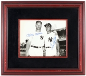 Mickey Mantle and Enos Slaughter Signed Photograph JSA LOA
