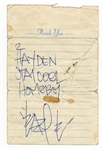 Eazy-E (Eric Wright) Handwritten and Signed Note PSA/DNA LOA