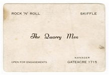 Beatles Original "Quarry Men" Business Card