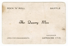 Beatles Original Quarry Men Business Card