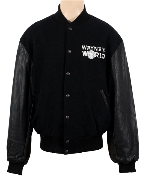 Waynes World Black Varsity-Style Cast & Crew Jacket Owned by Frank DiLeo