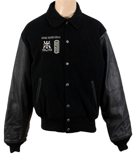 Savage and Tam Tam Records Silver Embroidered Black Varsity-Style Jacket Owned by Frank DiLeo