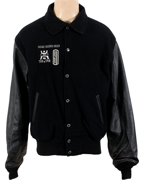 Savage and Tam Tam Records Silver Embroidered Black Varsity-Style Jacket Owned by Frank DiLeo