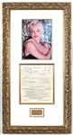 Marilyn Monroe Signed (4X) Norma Jeanne Personnel Employment Record JSA LOA