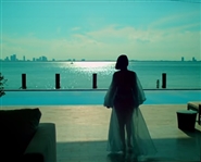 Rihanna Needed Me Music Video Worn Blue Silk Organza Dressing Gown