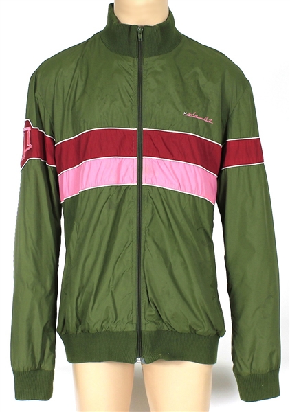 Justin Timberlake Owned & Worn William Rast Green jacket With Pink and Red Stripes