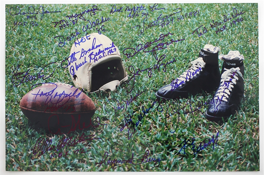 NFL 16x20 Hall of Fame Photograph 18 Hall of Fame Signatures JSA Guarantee
