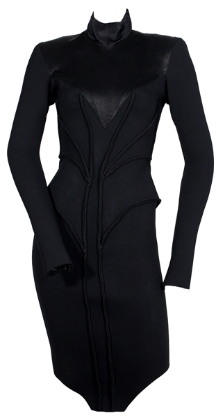 Lady Gaga 2011 Grammys Nominations Concert Worn Custom Black Neoprene Dress