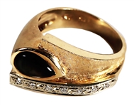 Elvis Presley Owned & Worn Diamond and Sapphire 14kt Gold Ring