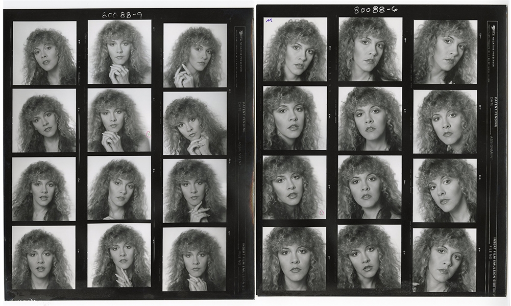 Fleetwood Mac Stevie Nicks Original “Live” Album Cover Contact Sheet Head Shots from the Collection of Larry Vigon