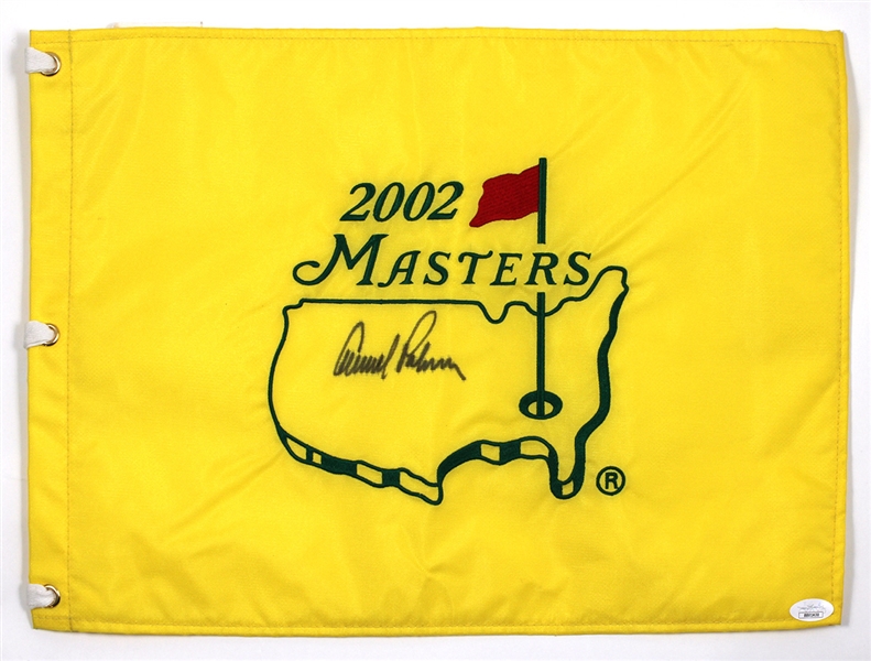 Arnold Palmer Signed 2002 Masters Pin Flag JSA LOA